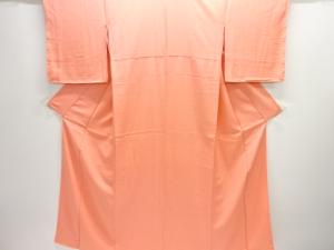 未使用品　花唐草模様織り出し一つ紋色無地着物